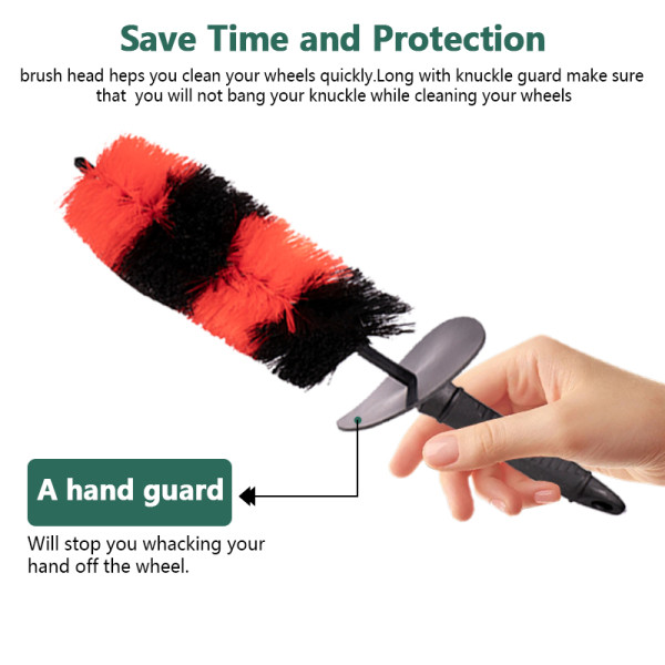 Extended rim cleaning brush