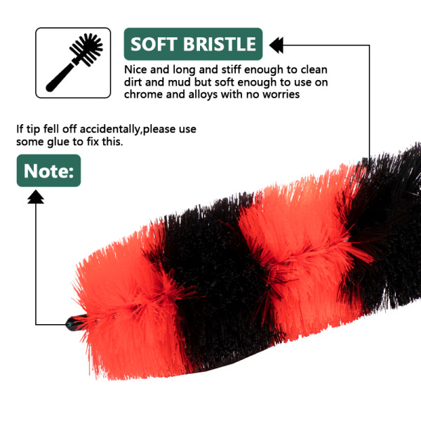 Extended rim cleaning brush