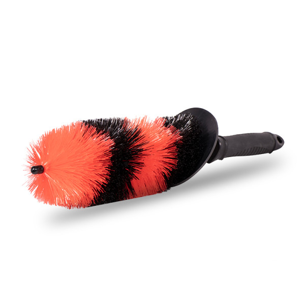 Extended rim cleaning brush