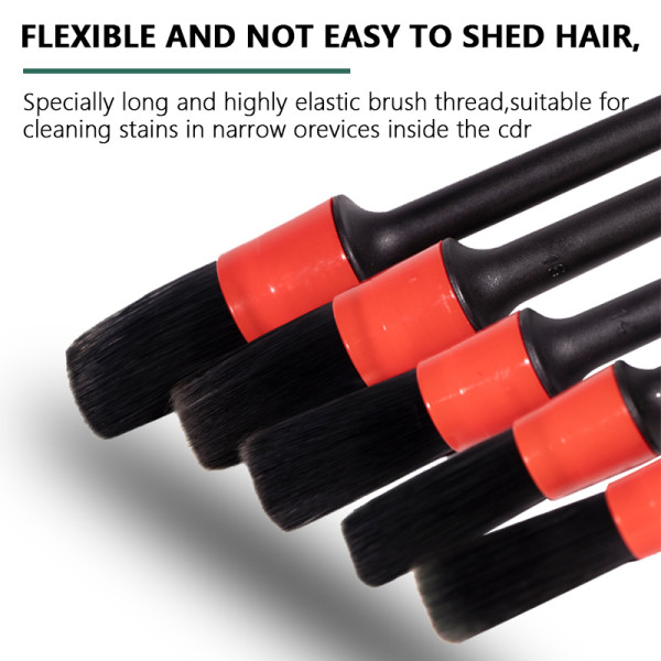 Set of 5 black brush brushes