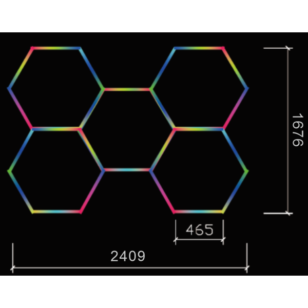 5 RGB Hexagonal Honeycomb Light