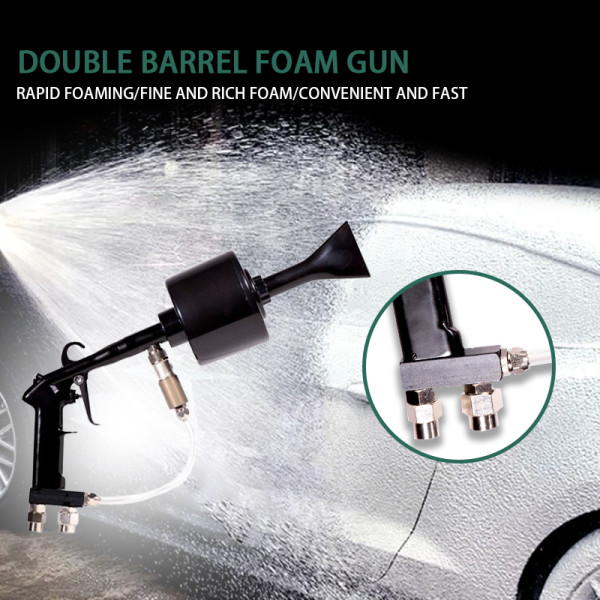 Double-barreled foam gun