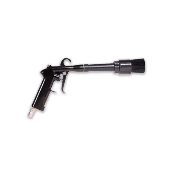 Dry cleaning gun with brush