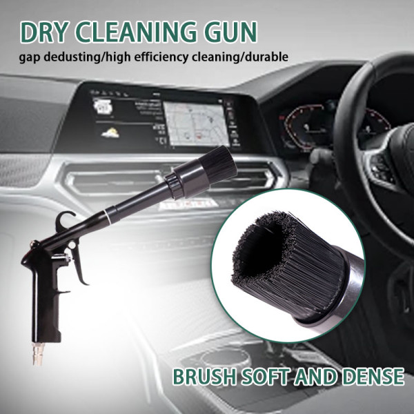 Dry cleaning gun with brush