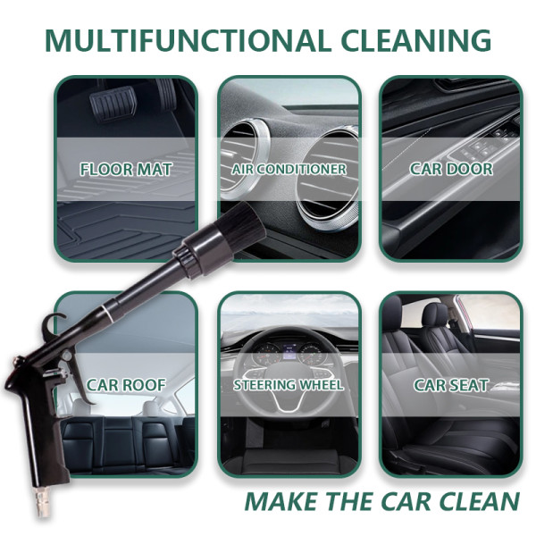 Dry cleaning gun with brush